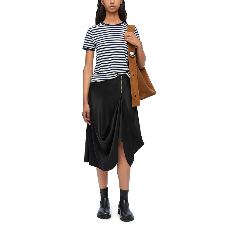 Lookbook (W) LOEWE SS24 海軍藍條紋修身短袖T恤。 S359Y22X55-4933