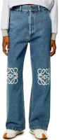 Shop (Women) LOEWE SS25 Logo Denim Cotton Loose Fit Jeans - Blue. S359Y11X43-5320