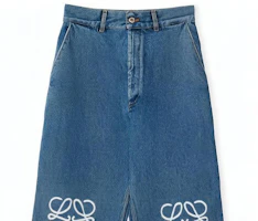 Details for (Women) LOEWE SS25 Logo Denim Cotton Loose Fit Jeans - Blue. S359Y11X43-5320