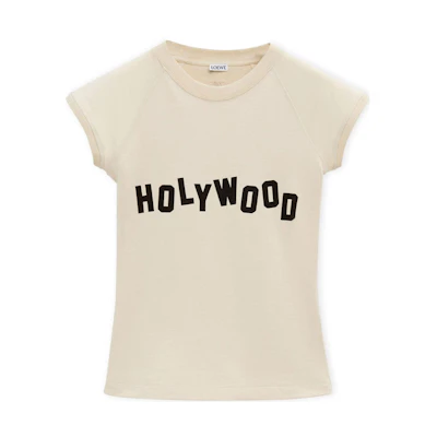 (Women) LOEWE SS25 Logo Print Crewneck Short Sleeve T-Shirt Off-White S359Y22X73-2110