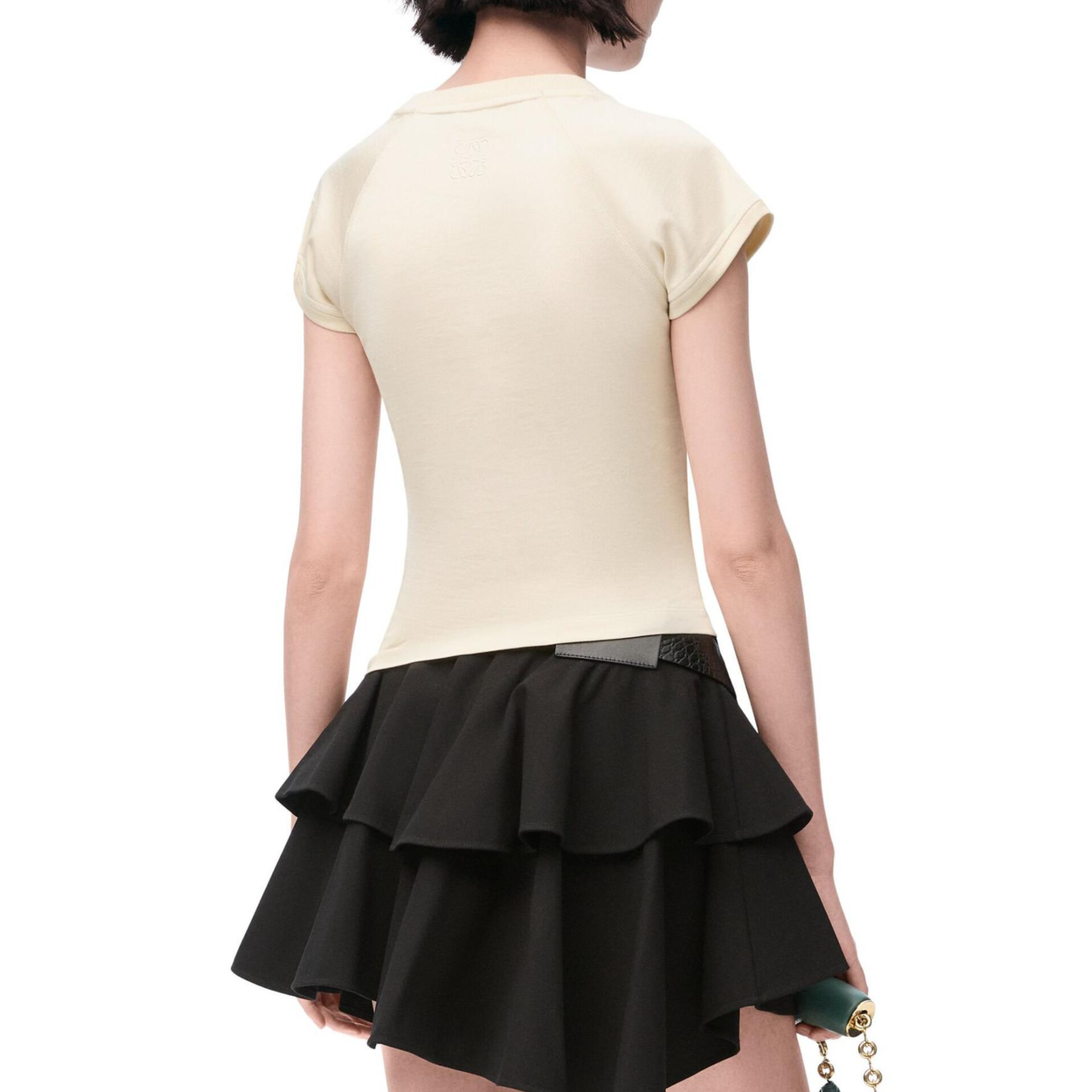 Purchase (W) LOEWE SS25 Kaos Pendek Logo Print Crewneck Off-White S359Y22X73-2110