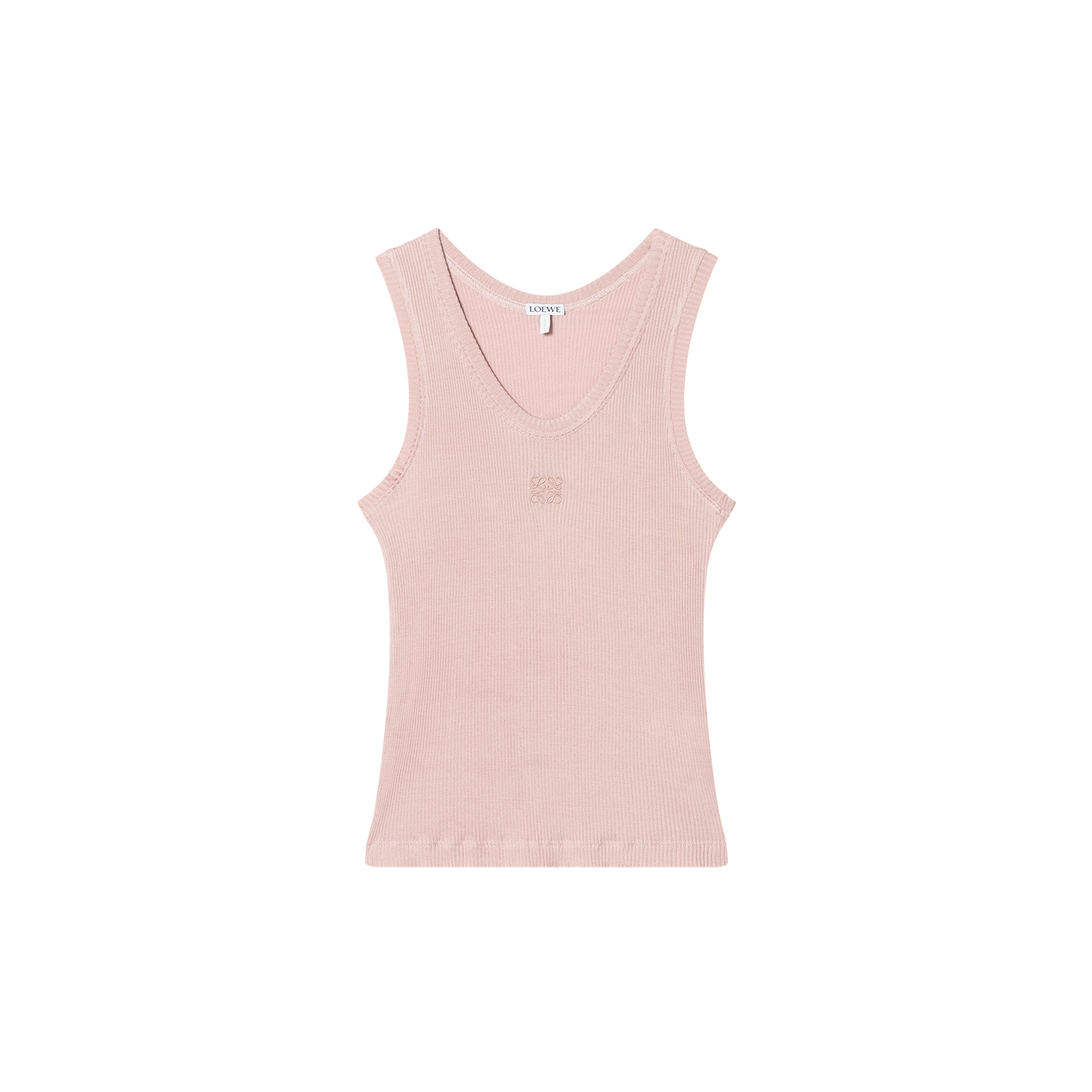 (Women) LOEWE SS25 Slim Fit Sleeveless Tank Top Logo Embroidery Light Pink S540Y23X46-7200