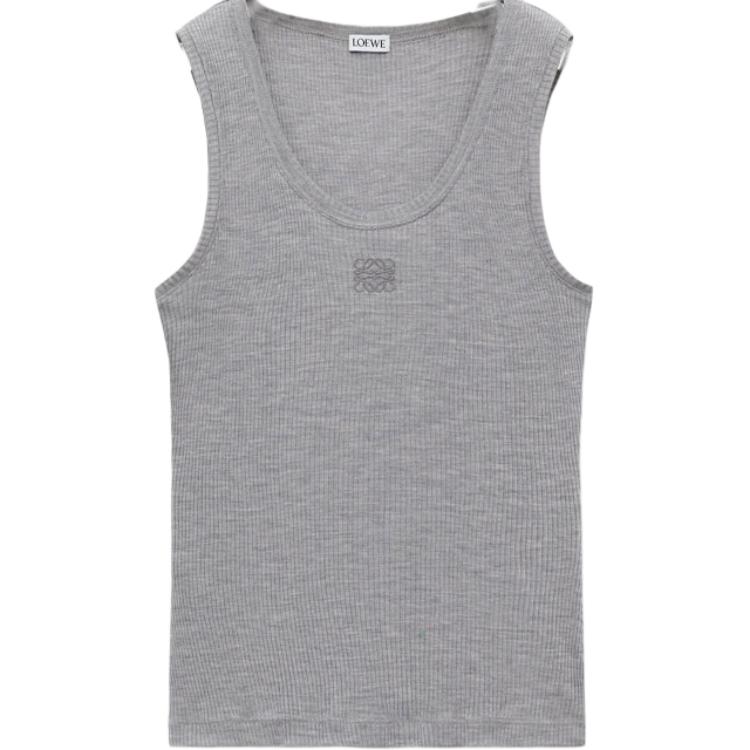 (Women) LOEWE SS25 Slim Striped Silk Tank Top Grey S540Y23X49-1440