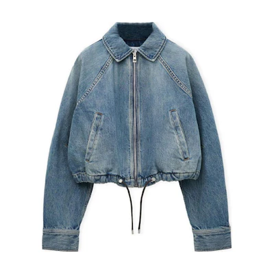 (Women) LOEWE SS25 Solid Pocket Zipper Jacket in Blue S359Y50X82-6395