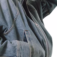 Details for (W) LOEWE SS25 藍色純色拉鍊口袋夾克 S359Y50X82-6395