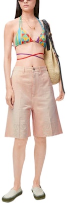 (Women) LOEWE SS25 Washed Pink Low-Rise Button Twill Casual Shorts Women. S616Y1GX05-7200 Lookbook (Women) LOEWE SS25 Washed Pink Low-Rise Button Twill Casual Shorts Women. S616Y1GX05-7200