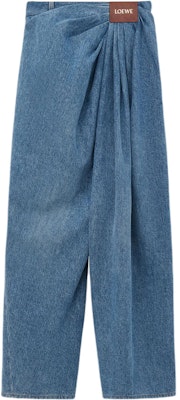 (W) LOEWE SS26 Jeans de Pierna Ancha y Talle Alto en Azul Oscuro. S540Y11X96-5380 Buy (W) LOEWE SS26 Jeans de Pierna Ancha y Talle Alto en Azul Oscuro. S540Y11X96-5380