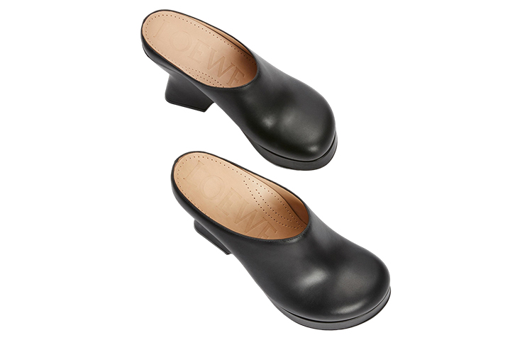 Lookbook (W) Sandal Tumit Tinggi LOEWE 'Kulit Anak Lembu Hitam' L814V29X01-1100