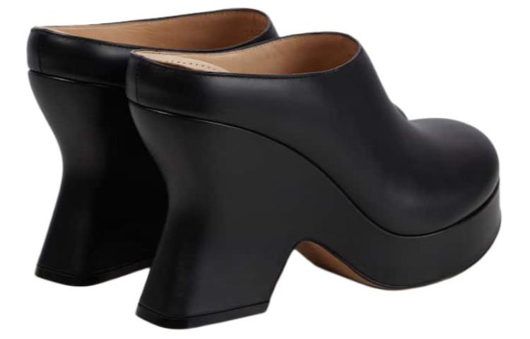 Shop (W) Sandal Tumit Tinggi LOEWE 'Kulit Anak Lembu Hitam' L814V29X01-1100