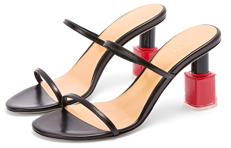 Lookbook (W) Sandalias de Tacón LOEWE con Correas Modernas 'Negro' L814465X16-1100