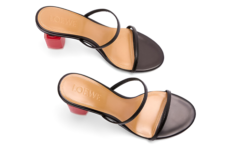 Shop (W) 로에베 블랙 스틸레토 샌들 (시크한 스트랩) L814465X16-1100