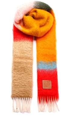 (W) LOEWE 條紋拼接針織圍巾 玫瑰粉色 F526487X077213 Buy (W) LOEWE 條紋拼接針織圍巾 玫瑰粉色 F526487X077213