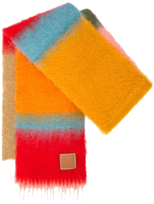 (W) LOEWE 條紋拼接針織圍巾 玫瑰粉色 F526487X077213 Lookbook (W) LOEWE 條紋拼接針織圍巾 玫瑰粉色 F526487X077213