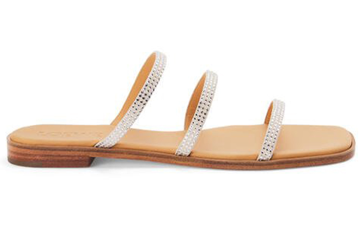 (W) LOEWE Suede and Crystal Flat Lace-Up Sandals 'Silver' 圖 2