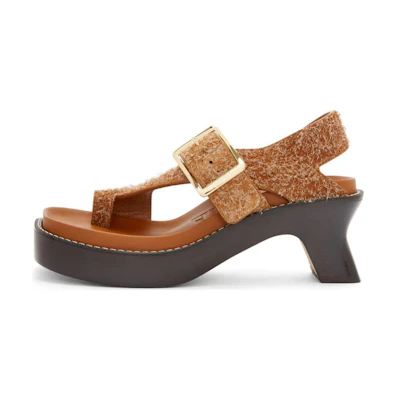 (W) LOEWE Suede CMFT Versatile Slide Sandals '9cm Strap'