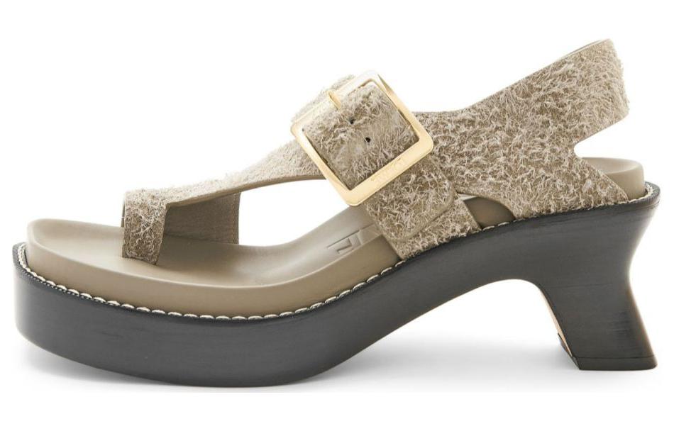 (W) LOEWE Suede CMFTable Versatile Slide Sandals 'Grey'