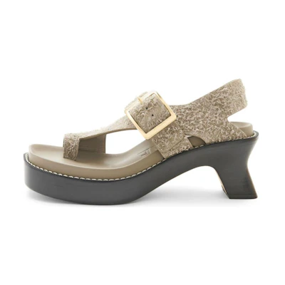 (W) LOEWE Suede CMFTable Versatile Slide Sandals 'Grey'