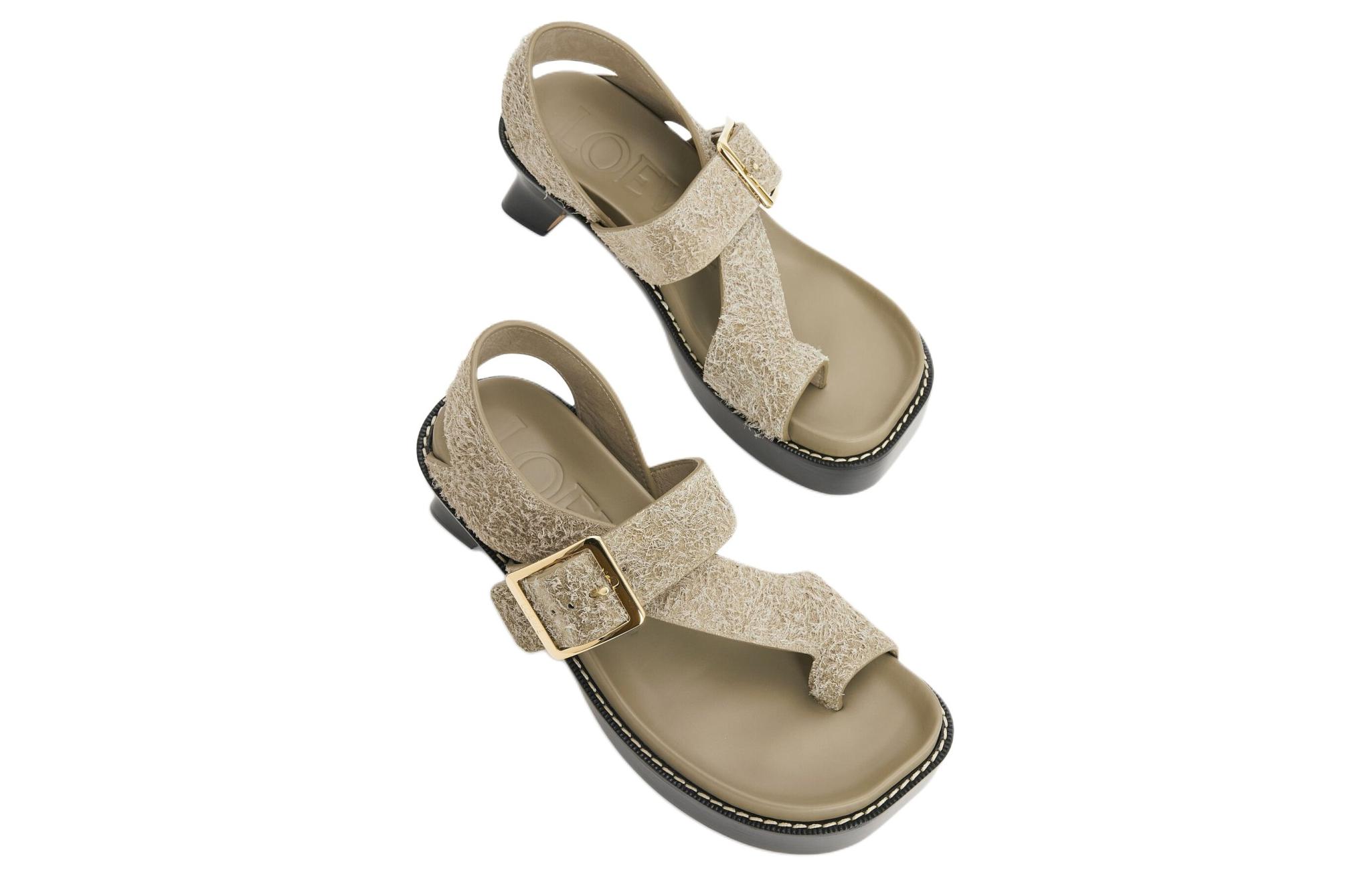 (W) LOEWE Suede CMFTable Versatile Slide Sandals 'Grey' 圖 5