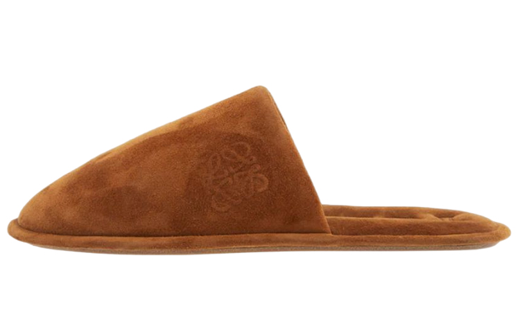 (W) LOEWE Suede Logo Slide 'Brown Fashion'