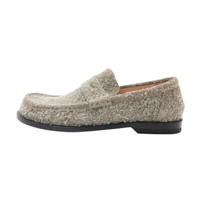 (W) LOEWE Suede Platform Loafer 'Khaki Green'