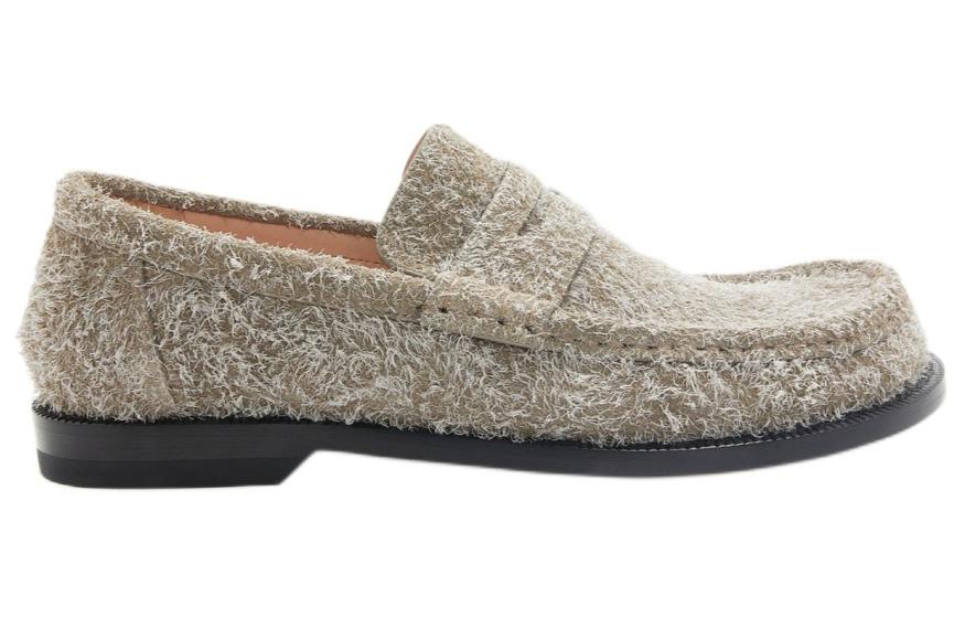 Order (W) LOEWE Sepatu Loafer Platform Suede 'Hijau Khaki' L815290X14-4160