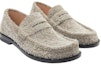 Shop (W) LOEWE Loafer Bertapak Suede 'Khaki Hijau' L815290X14-4160