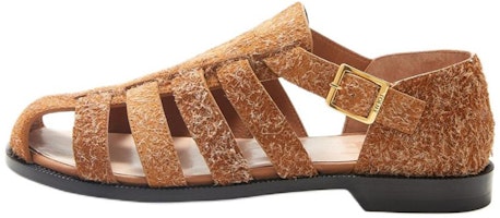 (Women) LOEWE Suede Round Toe Buckle 'Roman Sandal - Brown' L814465X91-2530 (Women) LOEWE Suede Round Toe Buckle 'Roman Sandal - Brown' L814465X91-2530