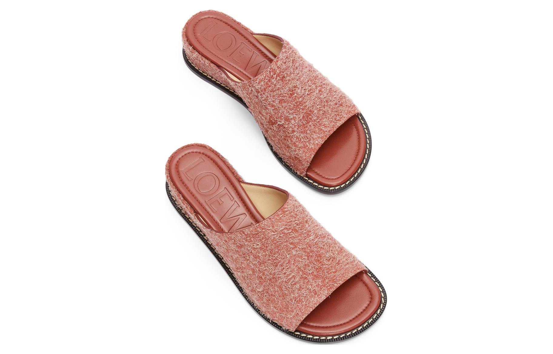 (W) LOEWE Suede Simple Slides 'Red' 圖 4