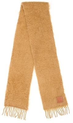 (W) LOEWE 流苏标志围巾 驼色羊毛马海毛 时尚配饰. F655254X01-3150 Lookbook (W) LOEWE 流苏标志围巾 驼色羊毛马海毛 时尚配饰. F655254X01-3150
