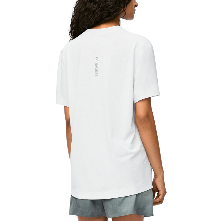 Shop (W) ロエベ テクスチャード ルーズフィット クルーネックTシャツ レディース SS24 - ホワイト S929Y22J01-2100