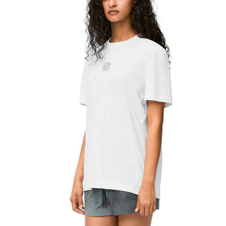 Purchase (W) ロエベ テクスチャード ルーズフィット クルーネックTシャツ レディース SS24 - ホワイト S929Y22J01-2100