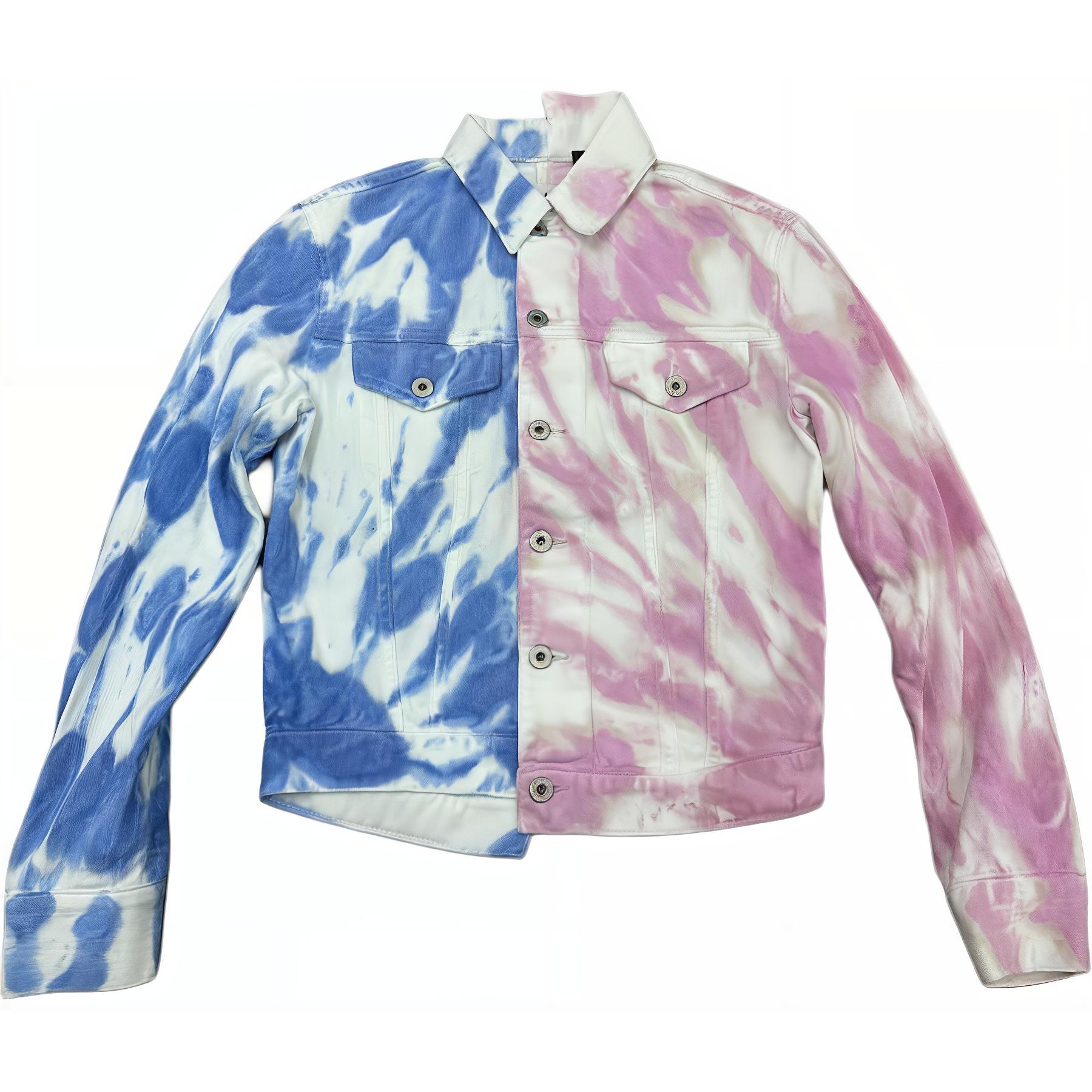 (Women) LOEWE Tie-Dye Colorblock Long Sleeve Denim Jacket Multi-Color Women. S616330X05