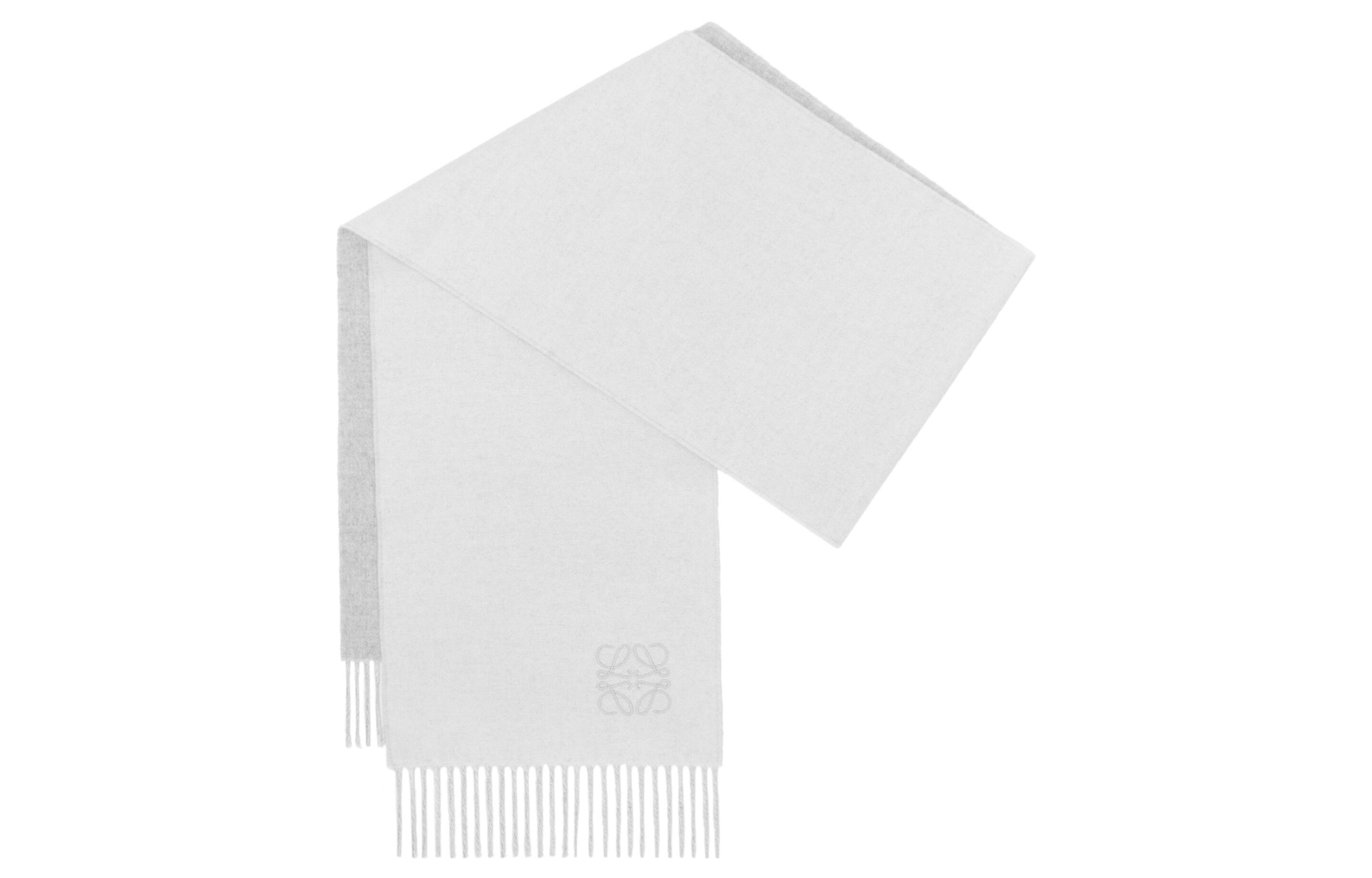 Buy (Women) LOEWE Two-Tone Tassel Knit Scarf  White/Light Grey F810250X01-2013