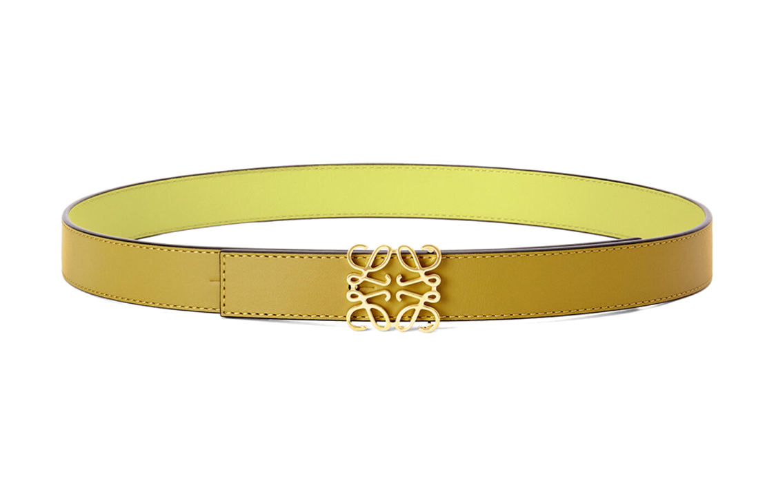 (Women) LOEWE Unique Avant-Garde Smooth Buckle Leather Belt for Women 2.8cm. E619Z26X032754