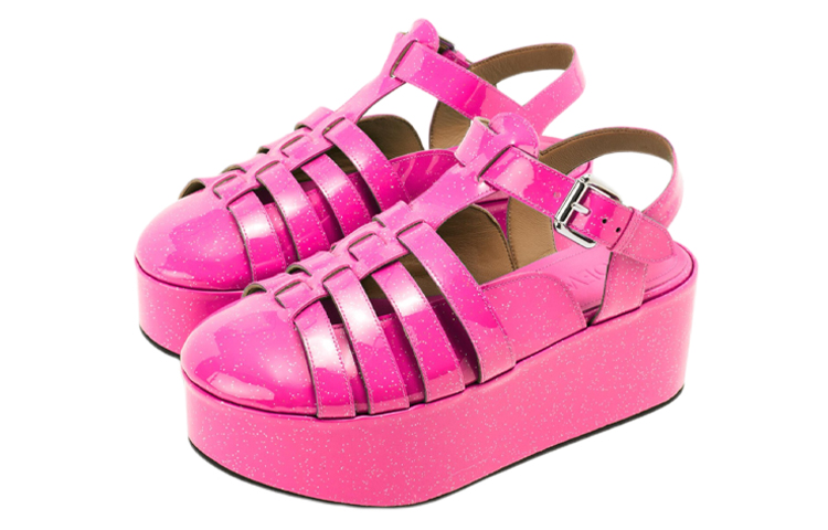 Lookbook (Women) LOEWE Wedge Heel Roma Sandal 'Fluorescent Pink' L815S10X13-7540