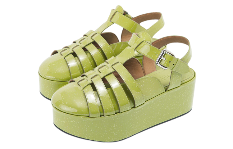 (W) LOEWE Wedge Heel Roma Sandal 'Green' 圖 3