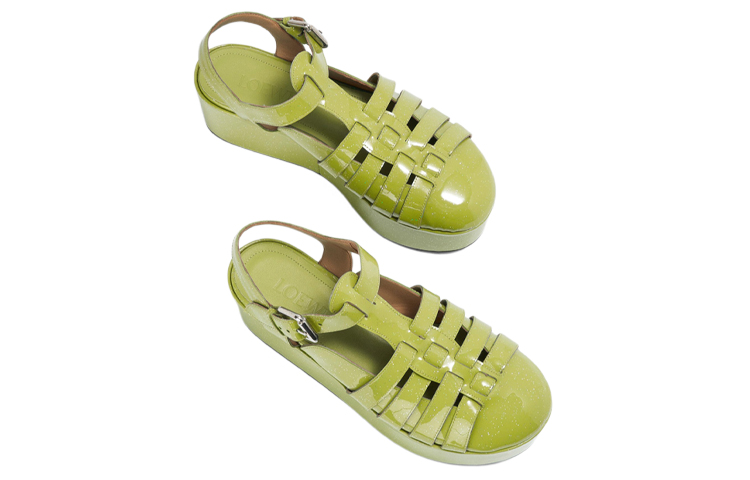 (W) LOEWE Wedge Heel Roma Sandal 'Green' 圖 4