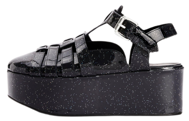 (Women) LOEWE Wedge Heel Roman Sandals 'Black' L815S10X13-1100