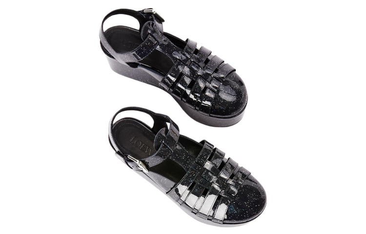 (W) LOEWE Wedge Heel Roman Sandals 'Black' 圖 3