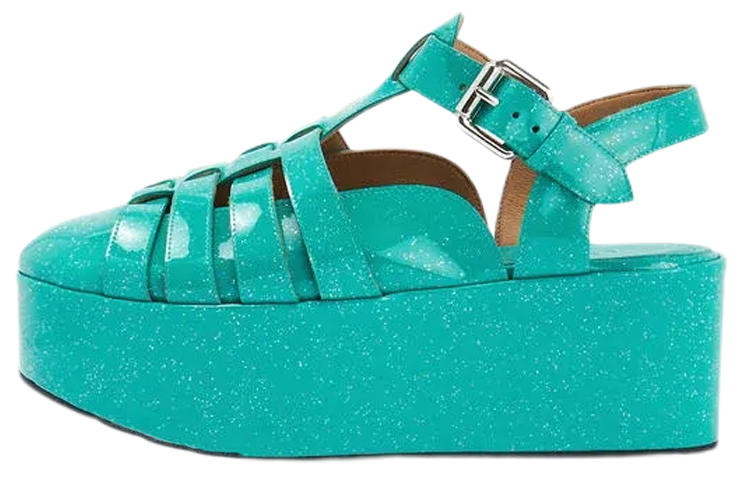 (Women) LOEWE Wedge Heel Roman Sandals 'Turquoise Green' L815S10X13-5150