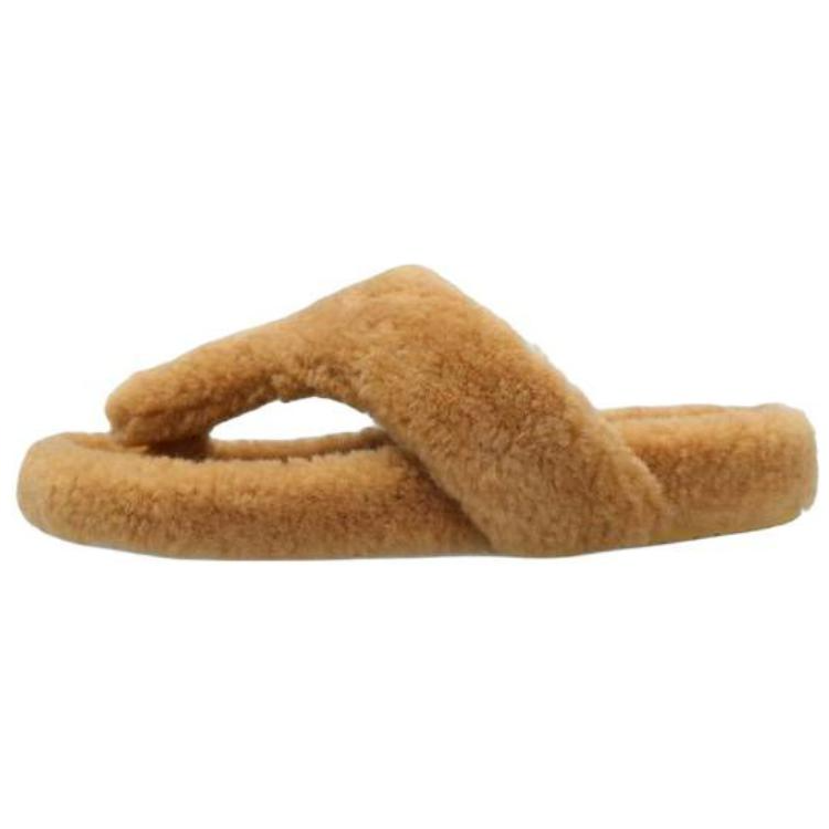 (W) LOEWE Wool Round Toe Open-Toe Flip Flops 'Brown'