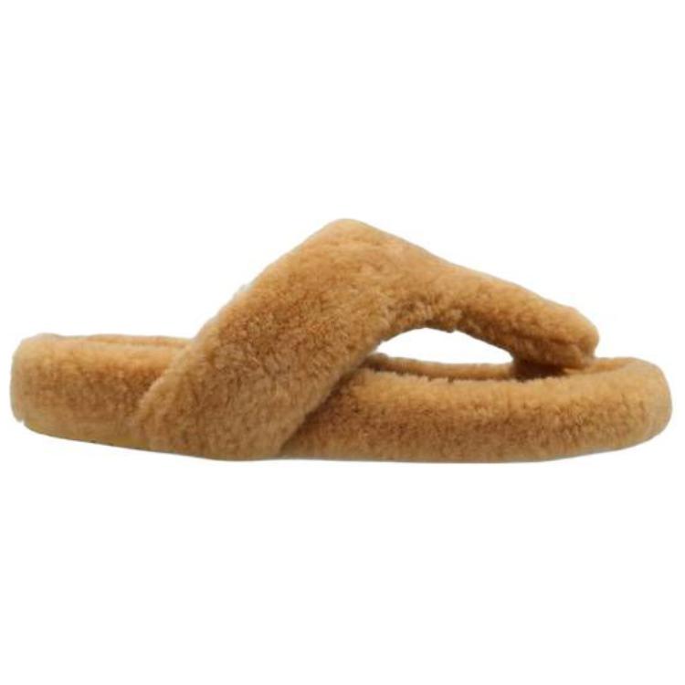 (W) LOEWE Wool Round Toe Open-Toe Flip Flops 'Brown' 圖 2