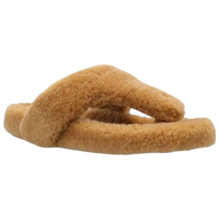 (W) LOEWE Wool Round Toe Open-Toe Flip Flops 'Brown' 圖 3