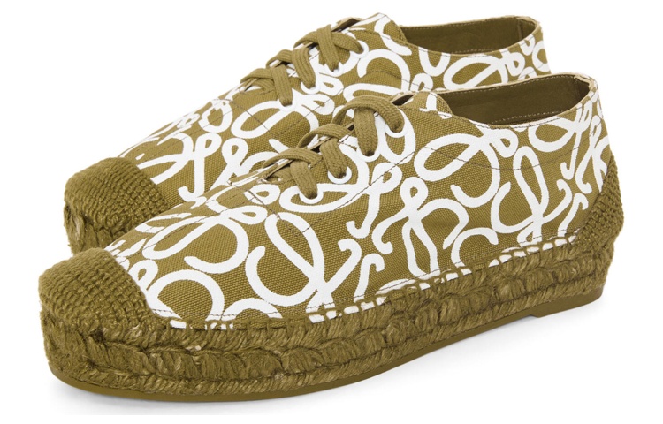 (W) LOEWE Woven Lace-Up 'Olive' 圖 2