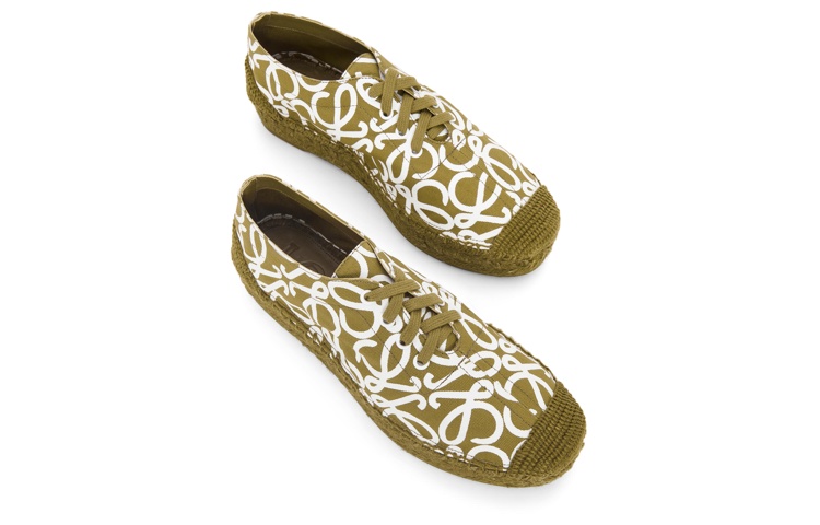 (W) LOEWE Woven Lace-Up 'Olive' 圖 3