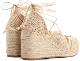 LOEWE羅意威 布料 系帶圓頭坡跟 時尚涼拖 女款 淺褐色 Shop LOEWE羅意威 布料 系帶圓頭坡跟 時尚涼拖 女款 淺褐色