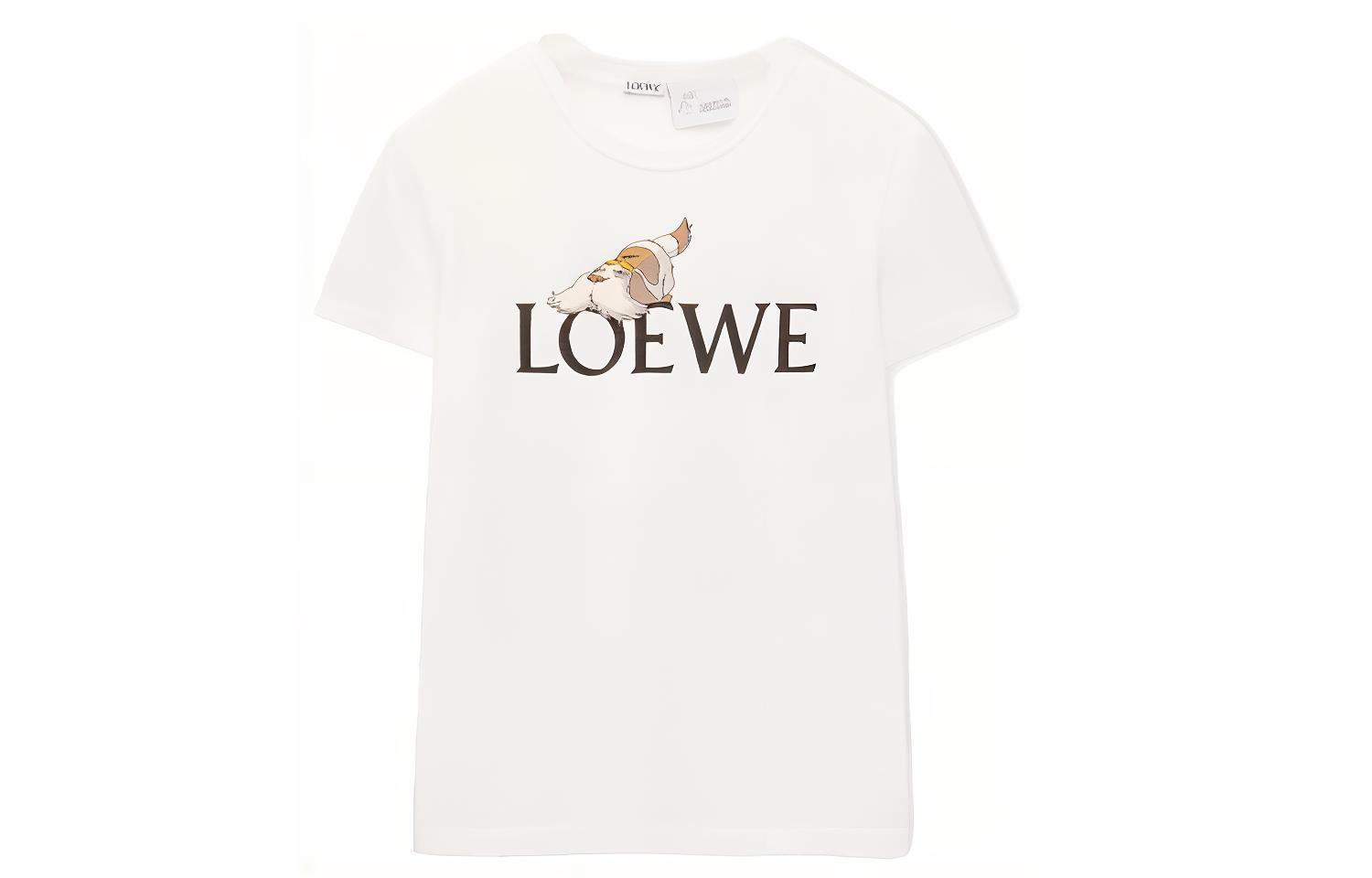 Order (W) LOEWE x 霍爾的移動城堡 SS23 白色 Logo 印花T恤 SB44Y22X12-2100