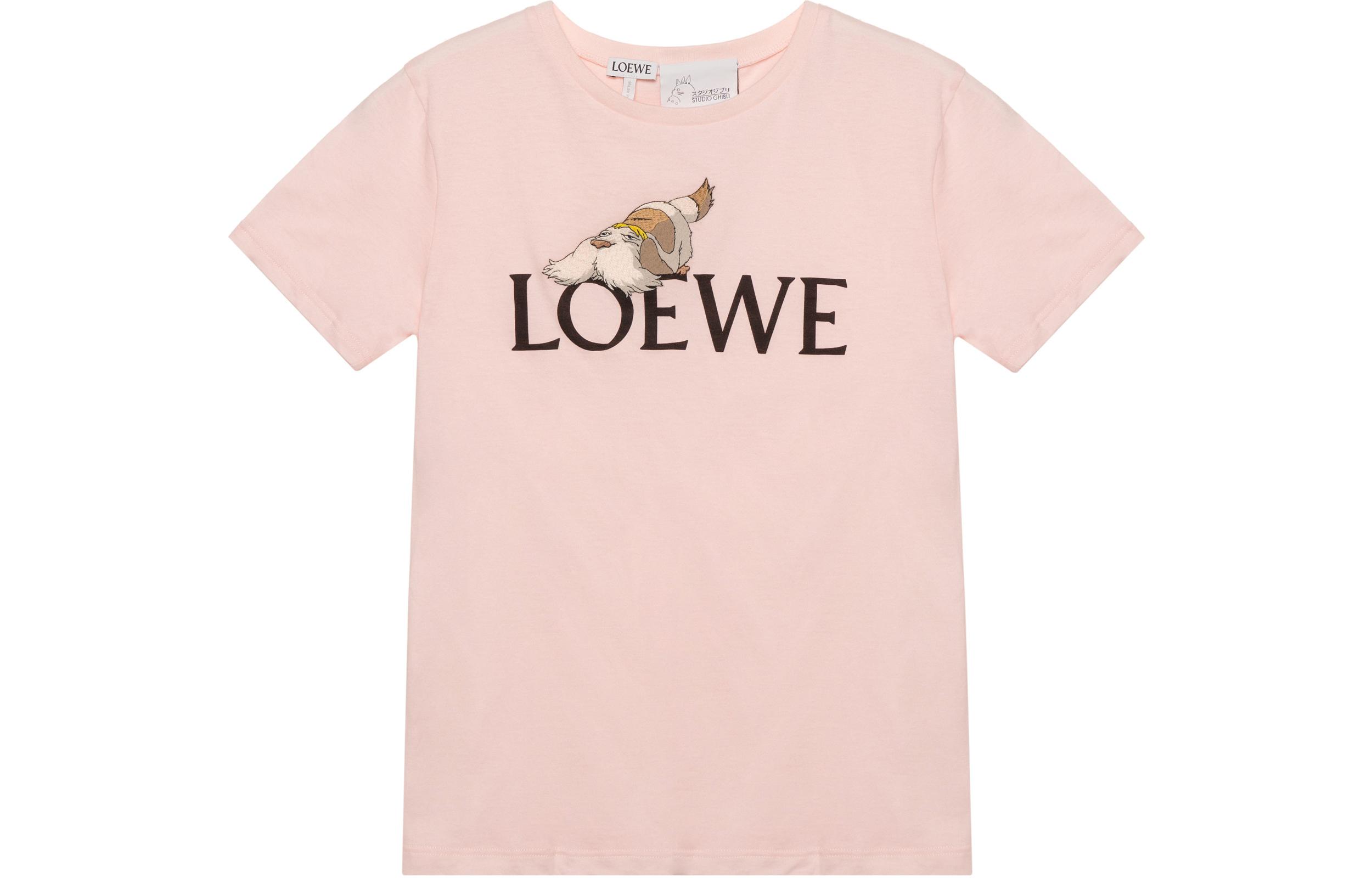Order (Women) LOEWE x Howl's Moving Castle SS23 Pink Logo Print  T-Shirt. SB44Y22X12-2060