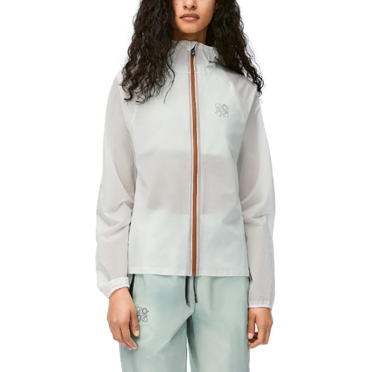(Women) LOEWE On Running  White Hoodie Zip Jacket SS24 Loose Fit with Logo. S929Y02W01-2100 圖 3