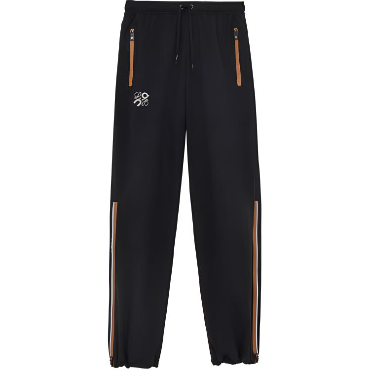 (Women) LOEWE x On Running SS24  Black Knit Joggers with Logo Print & Pockets S929Y04W02-1100